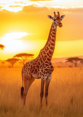 Giraffe at Sunset