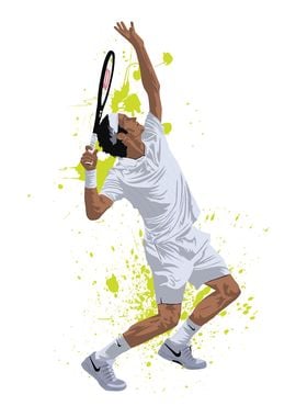 Tennis Player in Action