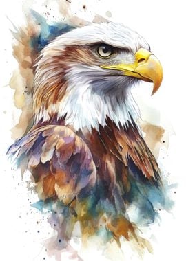 Watercolor Bald Eagle