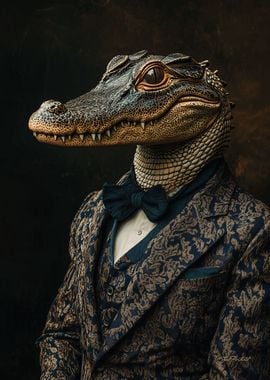 Caiman in Suit Portrait