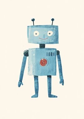 Smiling Robot Illustration