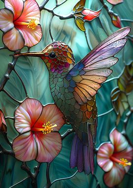 Stained Glass Hummingbird