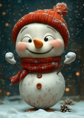 Cheerful Snowman Christmas