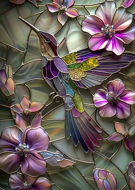 Stained Glass Hummingbird