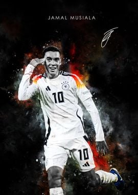 Jamal Musiala Football Poster