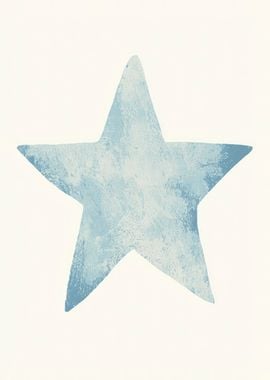 Blue Watercolor Star