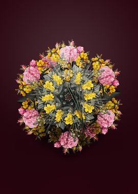 Floral Vintage Gladiolus Wreath Mandala