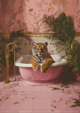 Tiger in a Pink Tub