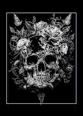 Floral Skull Illustration