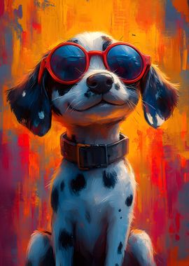 Dalmatian Dog in Sunglasses