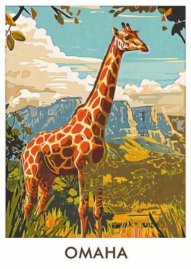 Giraffe Omaha Poster