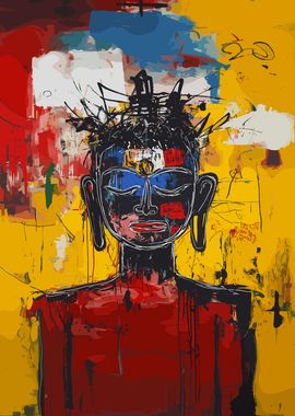 Buddhist Basquiat Abstract Style