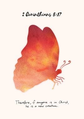 Butterfly Watercolor with Bible Verse