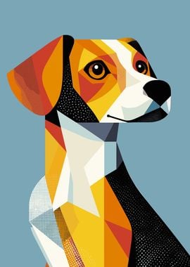 Geometric Beagle Portrait