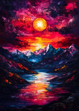 Sunset Mountain Lake