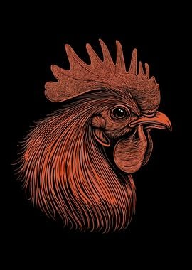 Rooster Head Poster Art