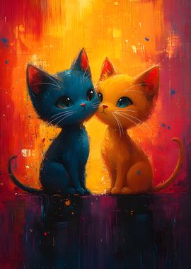 Cute Cat Couple