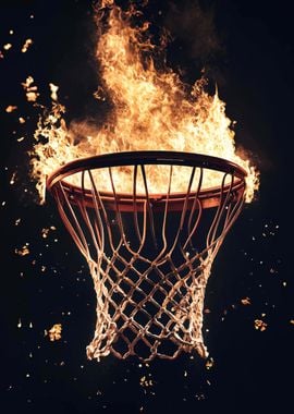 Flaming Basketball Hoop