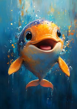 Smiling Dolphin Painting