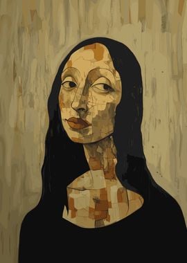 Mona Lisa in the Style of Egon Schiele