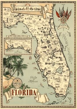 Vintage Florida Map