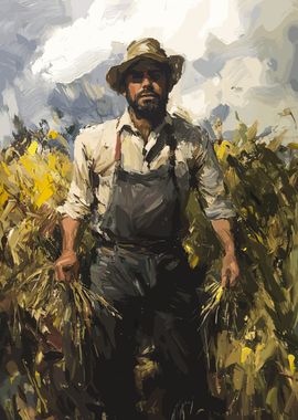 Wheat Field Farmer