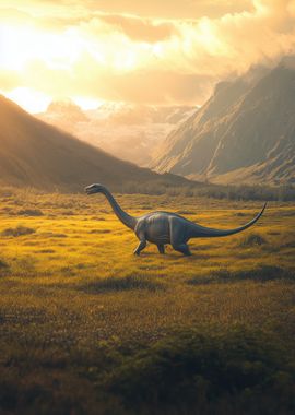 Apatosaurus Dinosaur at Golden Hour