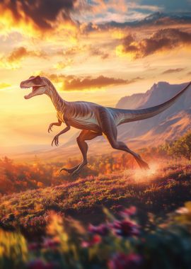 Gallimimus Dinosaur Sunset Run