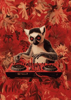 Lemur DJ in Jungle