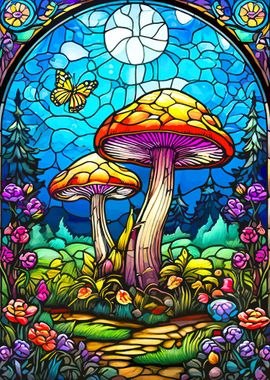 Stained Glass Mushrooms