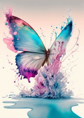 Butterfly in Abstract Color Splash