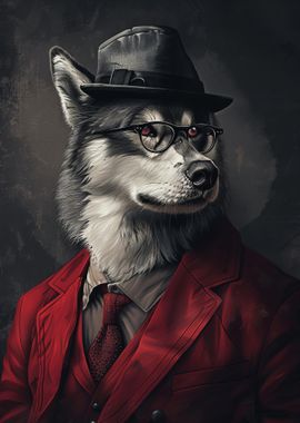 Alaskan Malamute in Suit