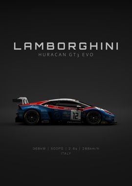 Lambo Huracan GT3 ACC No 12 - Specs