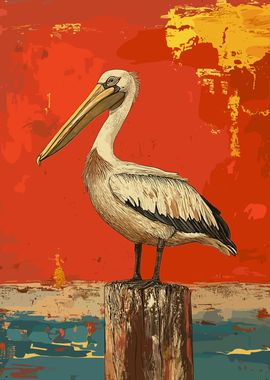 Pelican on a Post