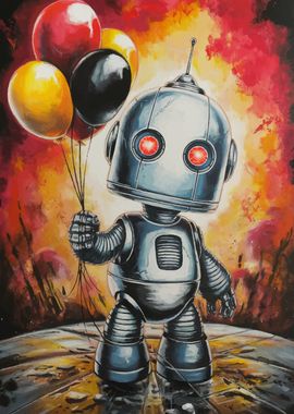 Robot with Balloons