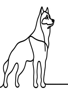 Line Art Husky