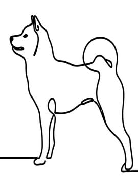 One Line Dog Art