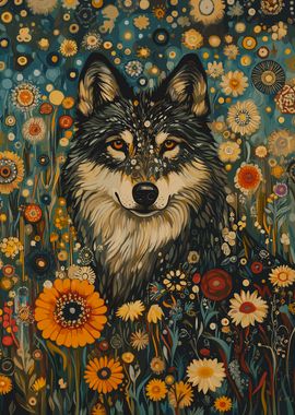 Wolf in Flowers