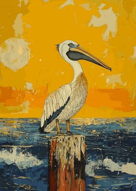 Pelican Watching Ocean