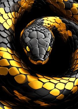 Black and Gold Snake