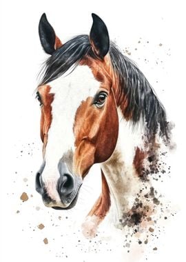 Horse Watercolor Portrait