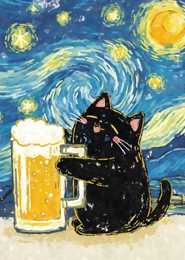 Black Cat Beer Starry Night