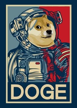 Doge Astronaut Poster