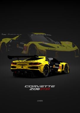 Back Corvette Z06 GT3R Race Car