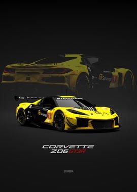 Corvette Z06 GT3R Race Car Front View