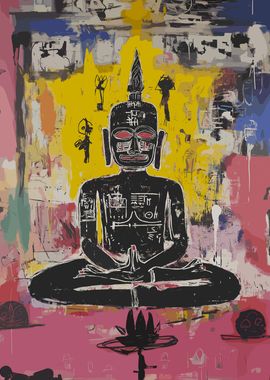 Buddha Basquiat Style Art