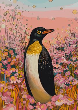 Penguin in Autumn Bloom