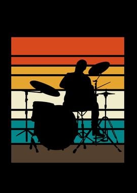 Drummer Silhouette Sunset