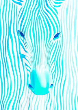 Abstract Turqouise Zebra