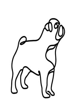 Pug Line Art